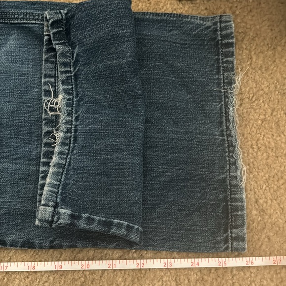 Used 7 for all mankind denim jeans size 36x26 hemmed dark blue button fly - Picture 3 of 3